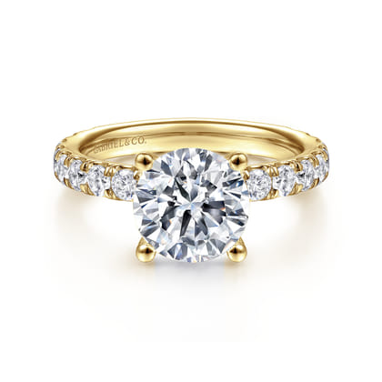 Ulani - 14K Yellow Gold Round Diamond Engagement Ring