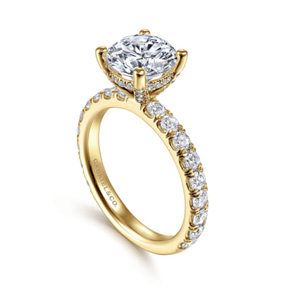 Ulani - 14K Yellow Gold Round Diamond Engagement Ring