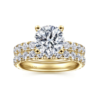 Ulani - 14K Yellow Gold Round Diamond Engagement Ring