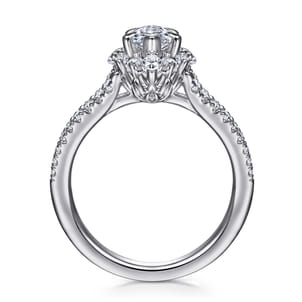 Ulla - 14K White Gold Marquise Shape Halo Diamond Engagement Ring