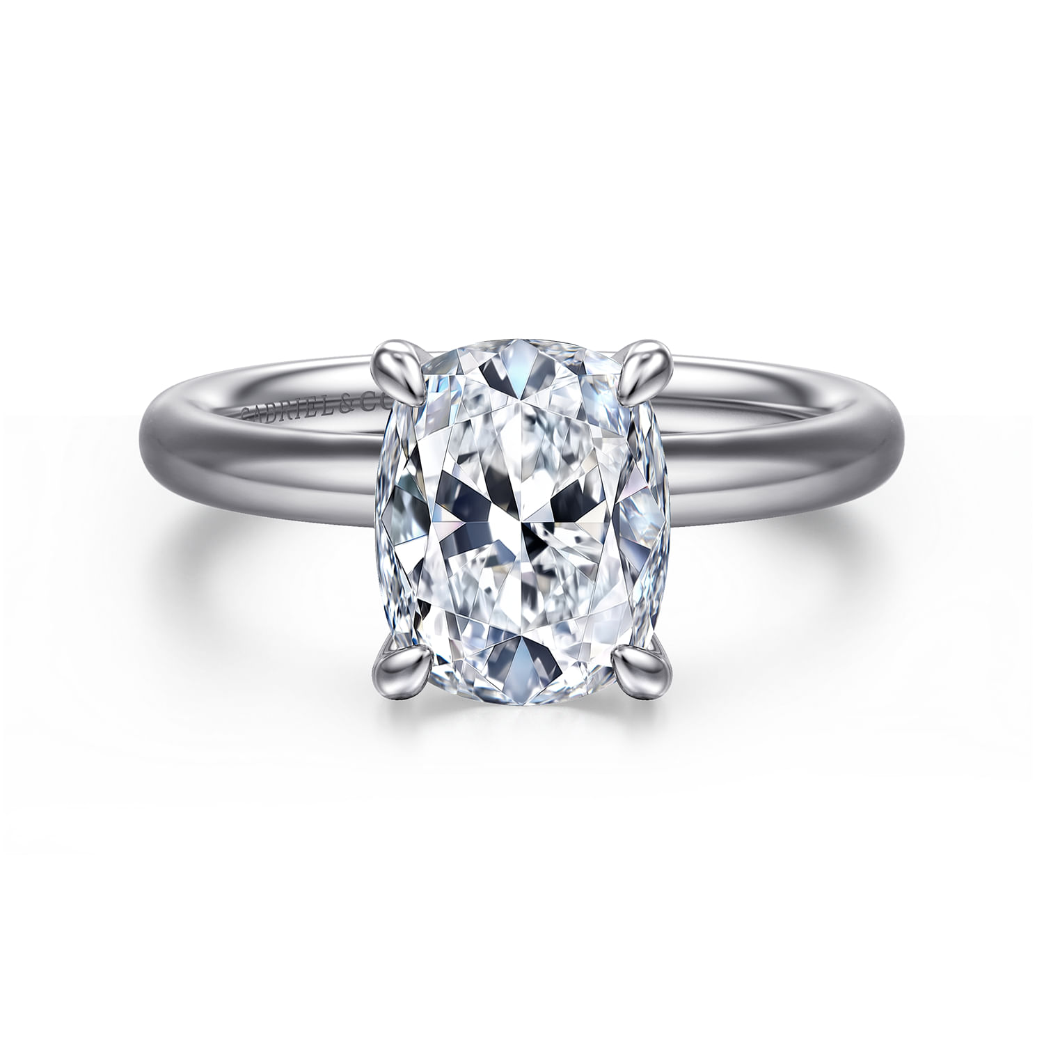 Unite - 14K White Gold Elongated Cushion Solitaire Diamond Engagement Ring