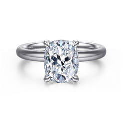 Unite - 14K White Gold Elongated Cushion Solitaire Diamond Engagement Ring