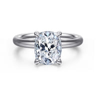 Unite - 14K White Gold Elongated Cushion Solitaire Diamond Engagement Ring