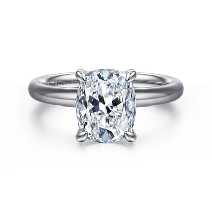 Unite - 14K White Gold Elongated Cushion Solitaire Diamond Engagement Ring