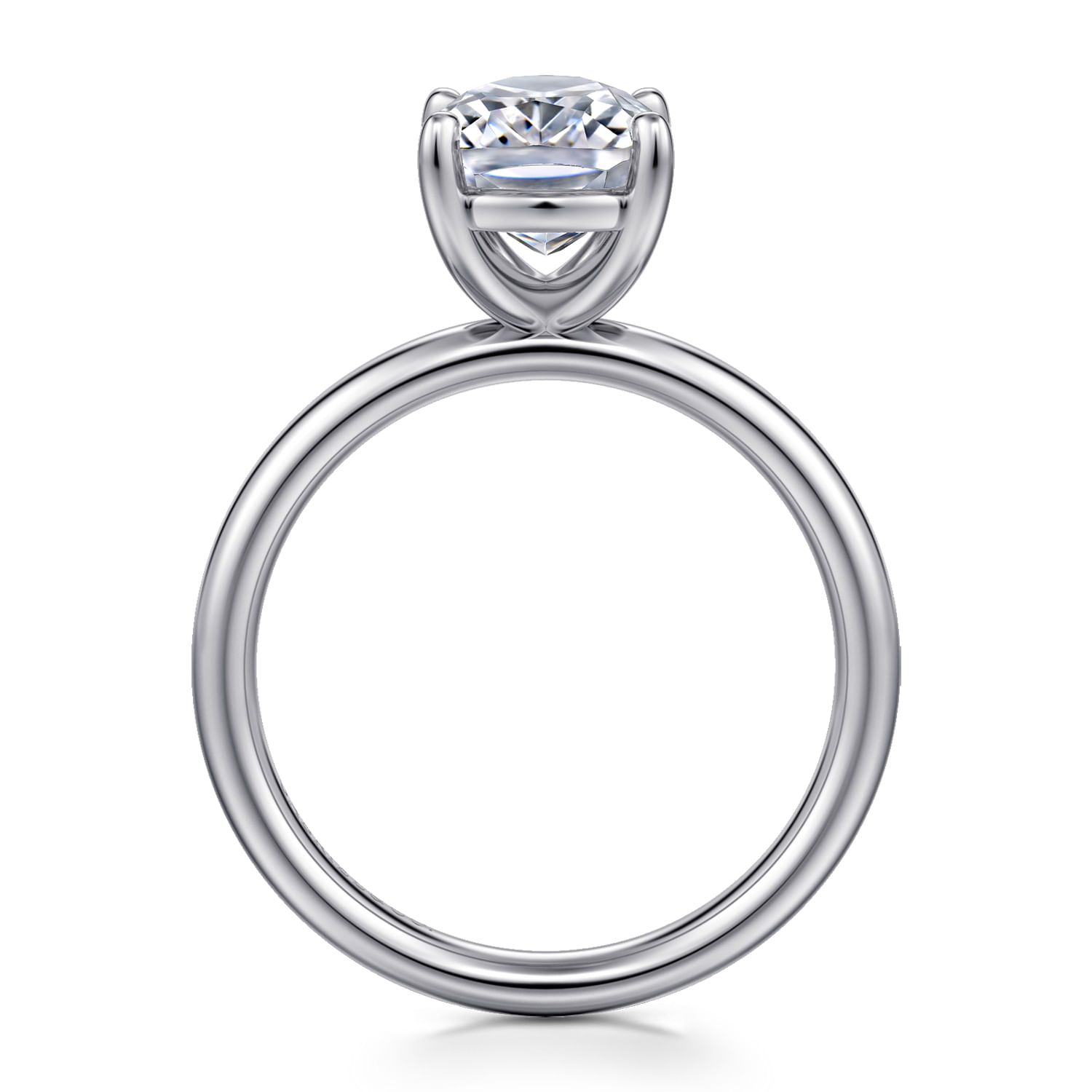 Unite - 14K White Gold Elongated Cushion Solitaire Diamond Engagement Ring