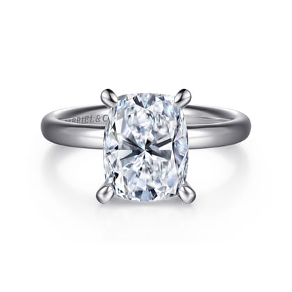 Unite - 14K White Gold Elongated Cushion Solitaire Diamond Engagement Ring