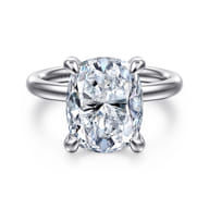 Unite - 14K White Gold Elongated Cushion Solitaire Diamond Engagement Ring
