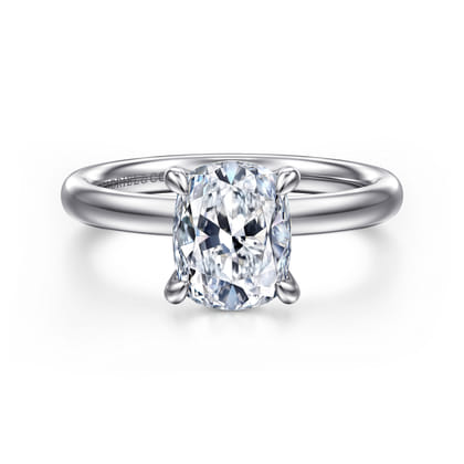 Unite - 14K White Gold Elongated Cushion Solitaire Diamond Engagement Ring