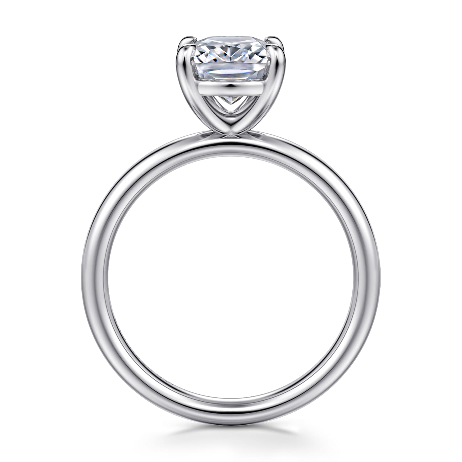 Unite - 14K White Gold Elongated Cushion Solitaire Diamond Engagement Ring