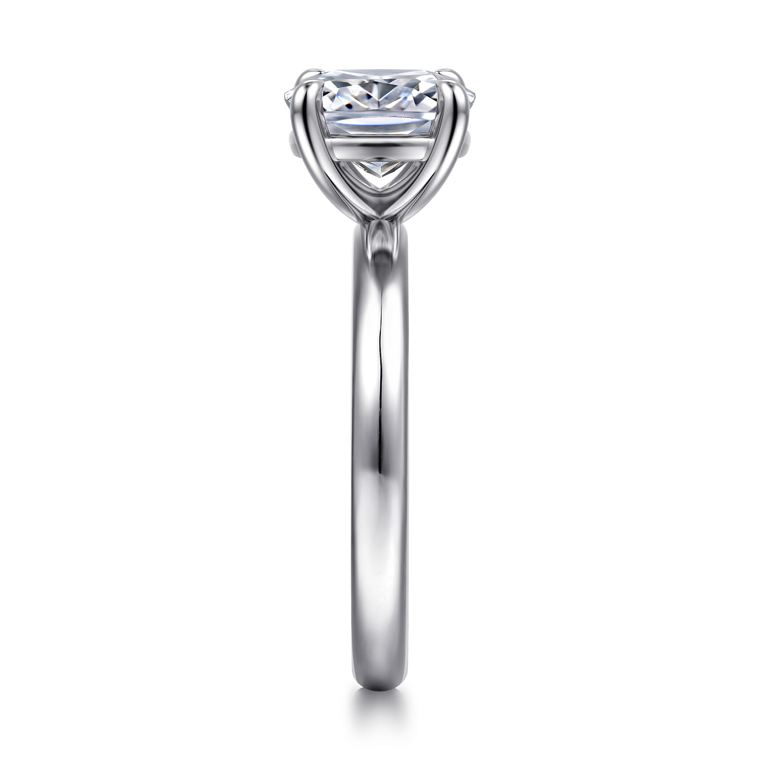 Unite - 14K White Gold Elongated Cushion Solitaire Diamond Engagement Ring