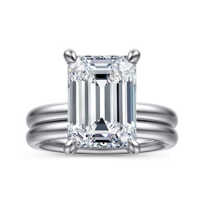 Unite - 14K White Gold Emerald Cut Solitaire Diamond Engagement Ring