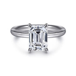 Unite - 14K White Gold Emerald Cut Solitaire Diamond Engagement Ring