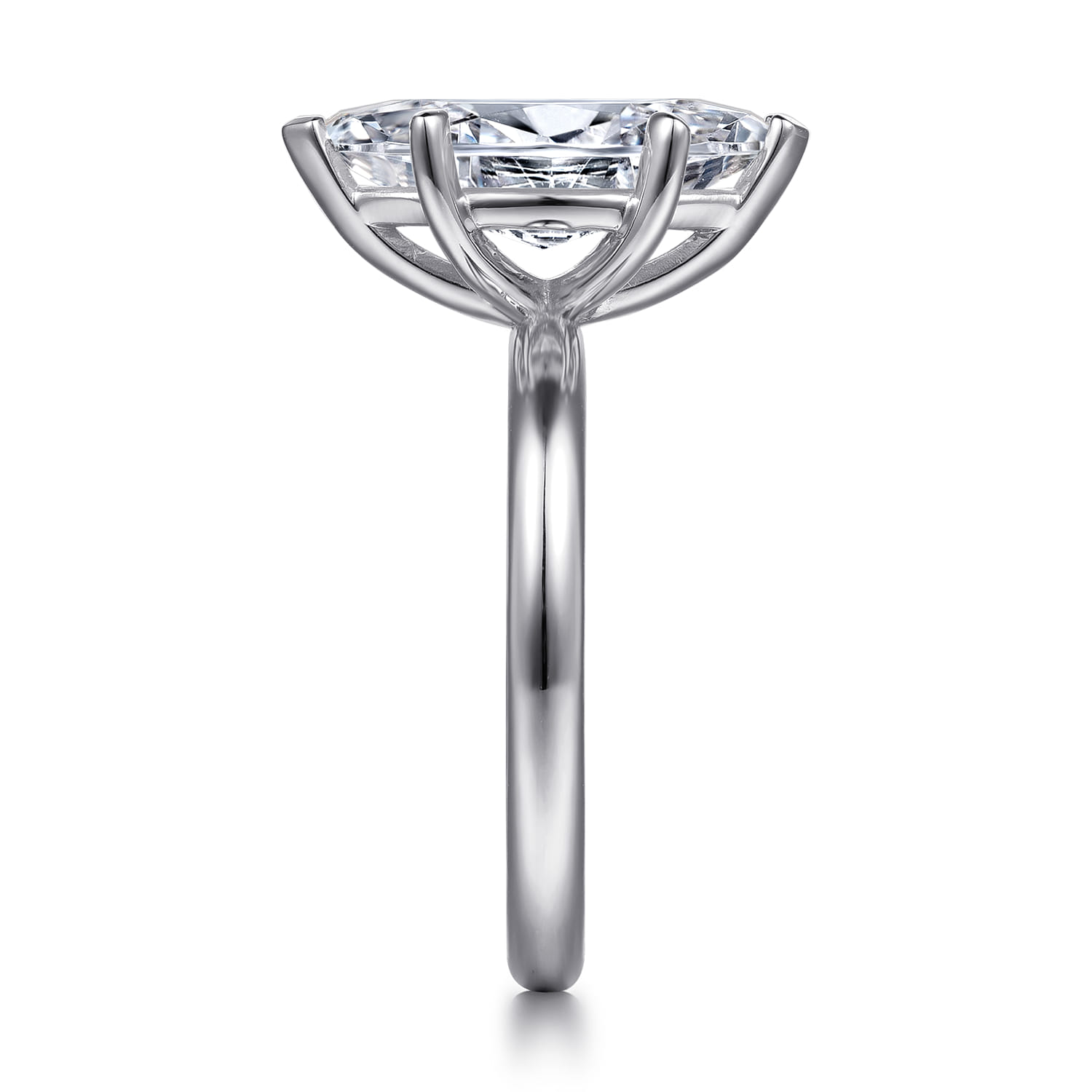 Unite - 14K White Gold Marquise Shape Solitaire Diamond Engagement Ring