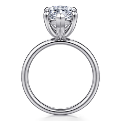 Unite - 14K White Gold Marquise Shape Solitaire Diamond Engagement Ring