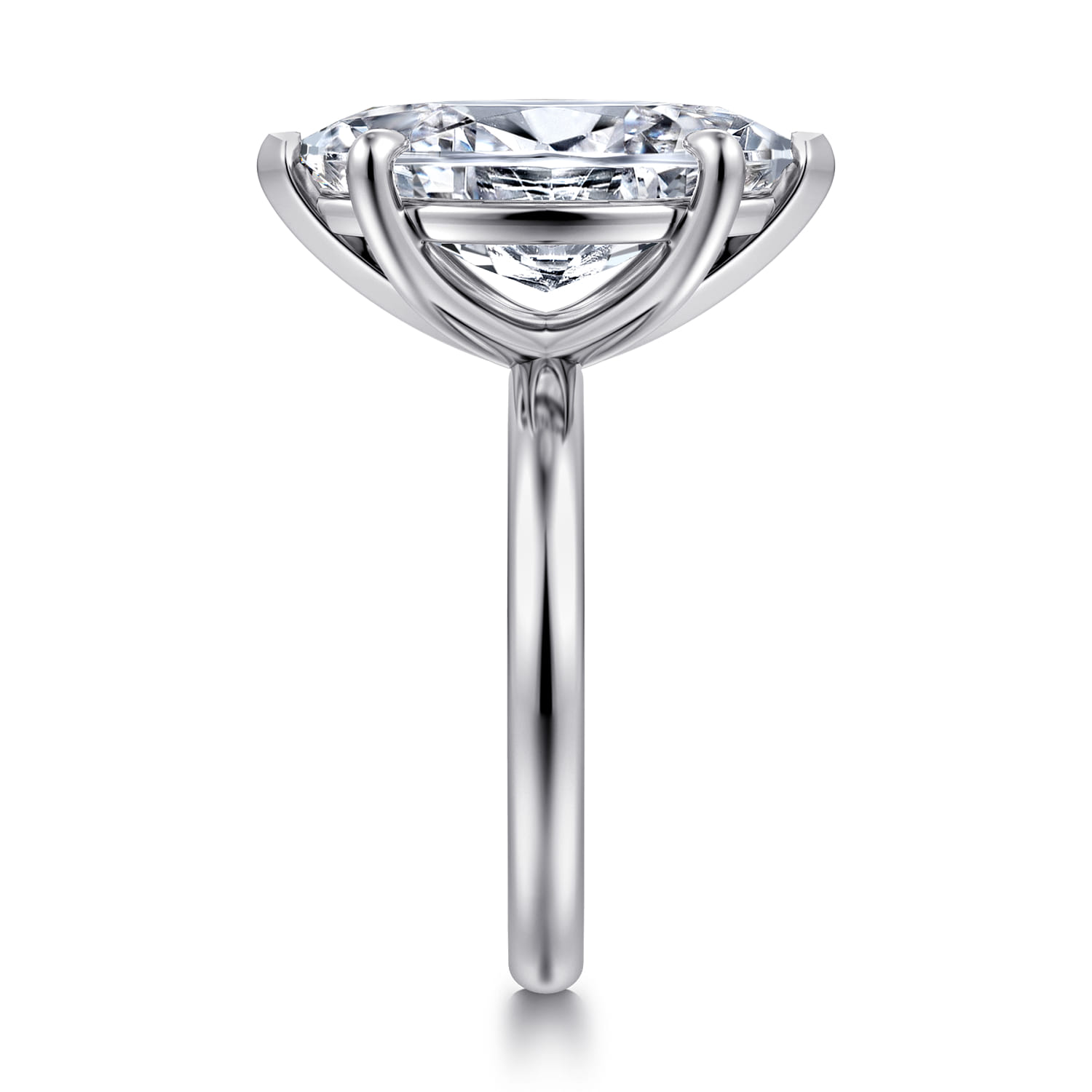 Unite - 14K White Gold Marquise Shape Solitaire Diamond Engagement Ring