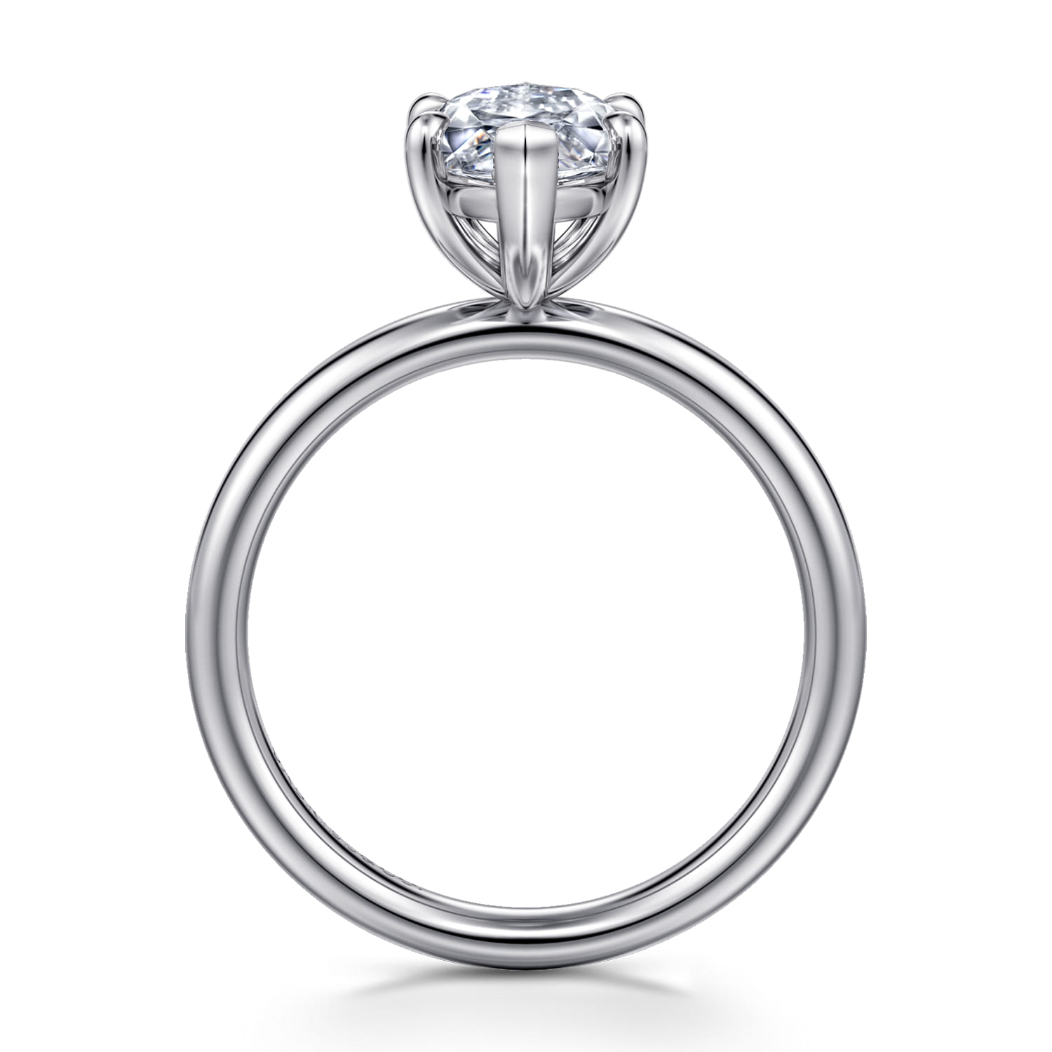 Unite - 14K White Gold Marquise Shape Solitaire Diamond Engagement Ring