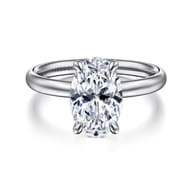 Unite - 14K White Gold Oval Cut Solitaire Diamond Engagement Ring