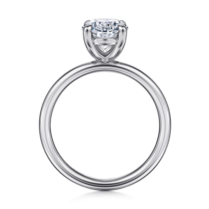 Unite - 14K White Gold Oval Cut Solitaire Diamond Engagement Ring