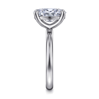 Unite - 14K White Gold Oval Cut Solitaire Diamond Engagement Ring