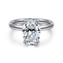 Unite - 14K White Gold Oval Solitaire Diamond Engagement Ring