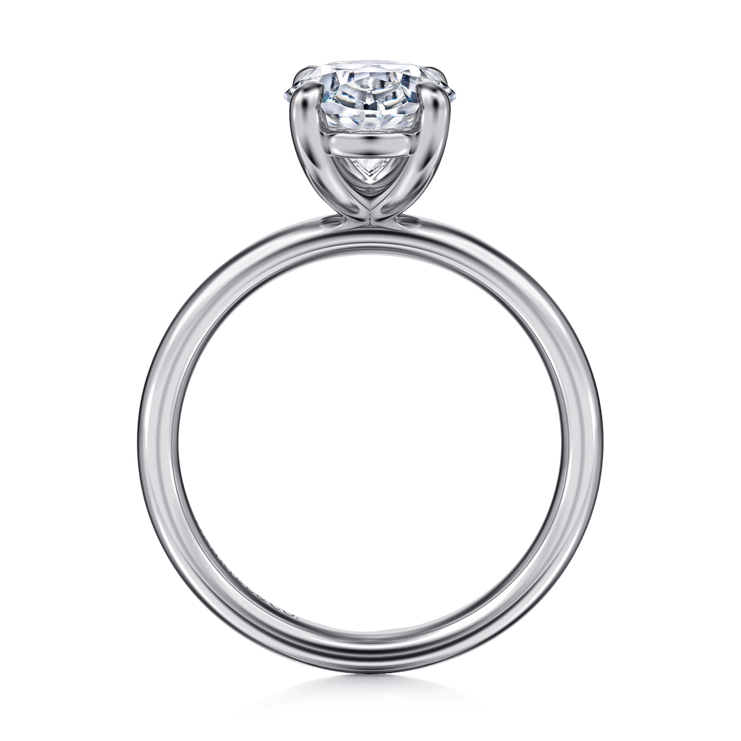 Unite - 14K White Gold Oval Solitaire Diamond Engagement Ring
