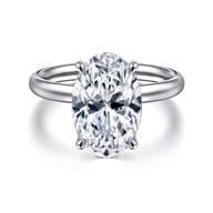 Unite - 14K White Gold Oval Solitaire Diamond Engagement Ring