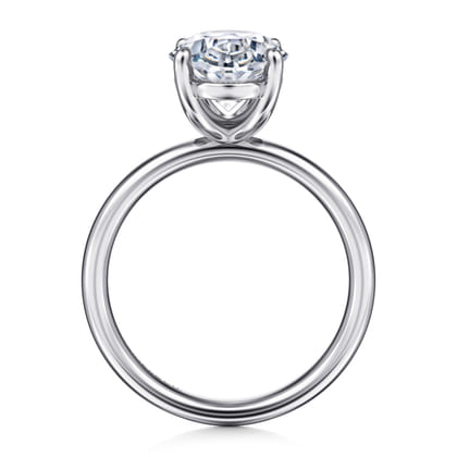 Unite - 14K White Gold Oval Solitaire Diamond Engagement Ring