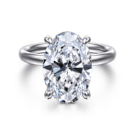 Unite - 14K White Gold Oval Solitaire Diamond Engagement Ring