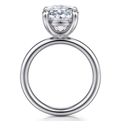 Unite - 14K White Gold Oval Solitaire Diamond Engagement Ring