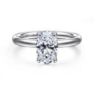 Unite - 14K White Gold Oval Solitaire Diamond Engagement Ring