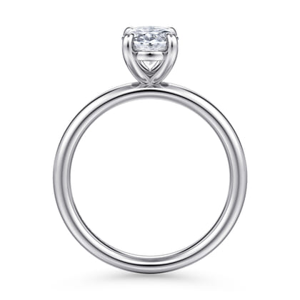 Unite - 14K White Gold Oval Solitaire Diamond Engagement Ring