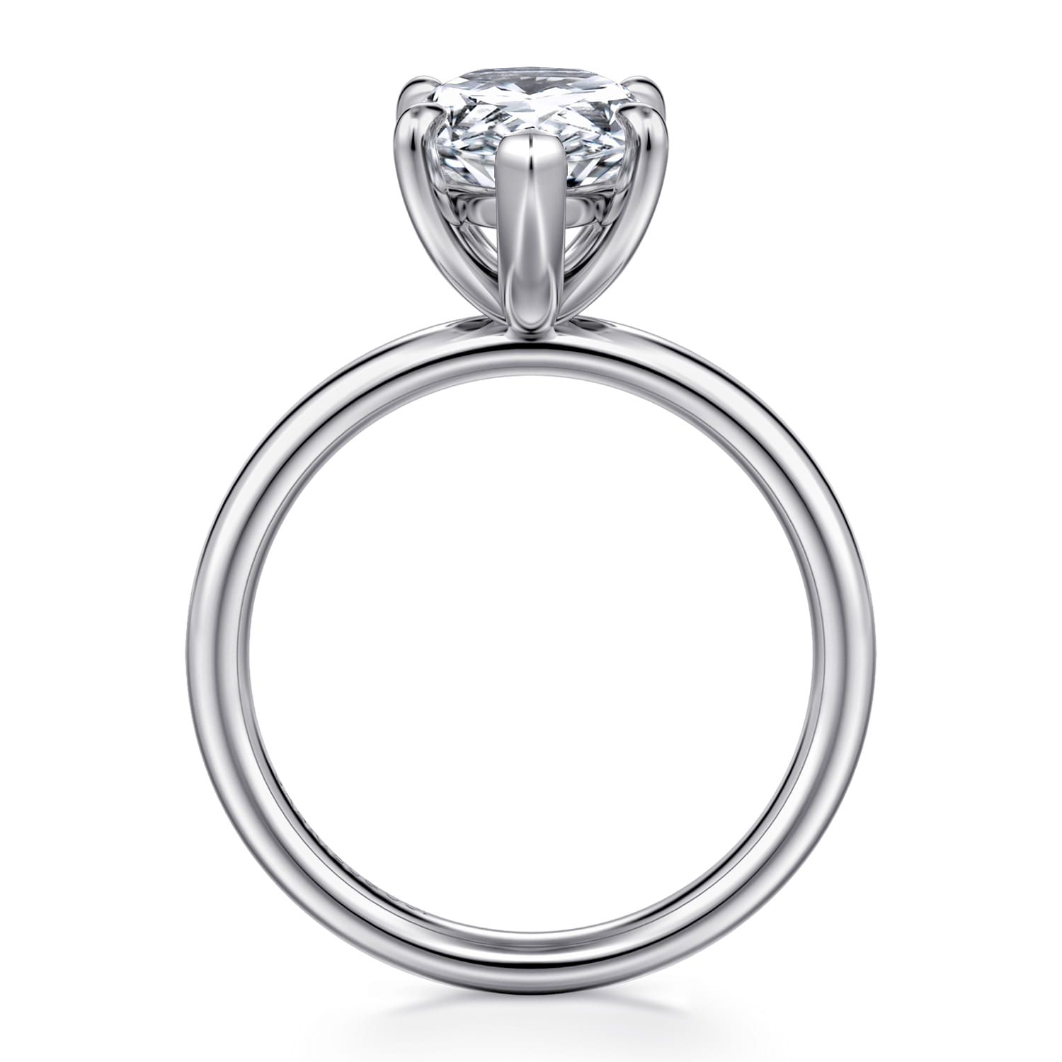 Unite - 14K White Gold Pear Shape Solitaire Diamond Engagement Ring