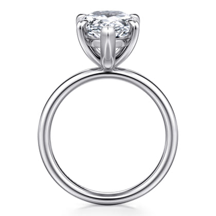 Unite - 14K White Gold Pear Shape Solitaire Diamond Engagement Ring