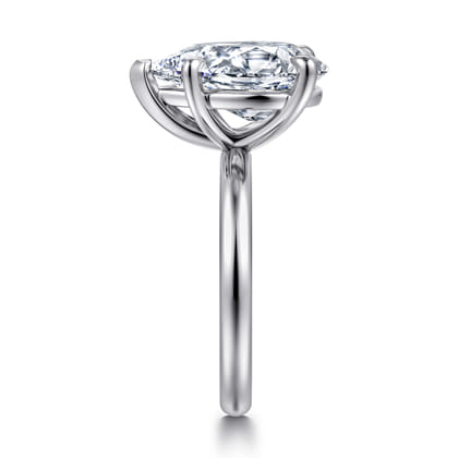 Unite - 14K White Gold Pear Shape Solitaire Diamond Engagement Ring