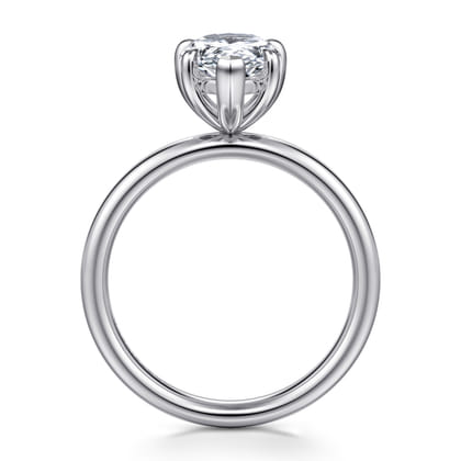 Unite - 14K White Gold Pear Shape Solitaire Diamond Engagement Ring