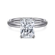 Unite - 14K White Gold Radiant Cut Solitaire Diamond Engagement Ring