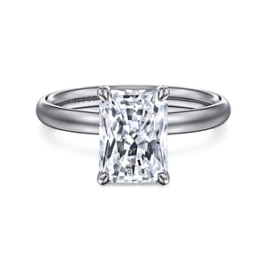 Unite - 14K White Gold Radiant Cut Solitaire Diamond Engagement Ring