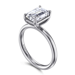 Unite - 14K White Gold Radiant Cut Solitaire Diamond Engagement Ring