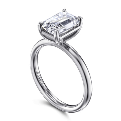 Unite - 14K White Gold Radiant Cut Solitaire Diamond Engagement Ring