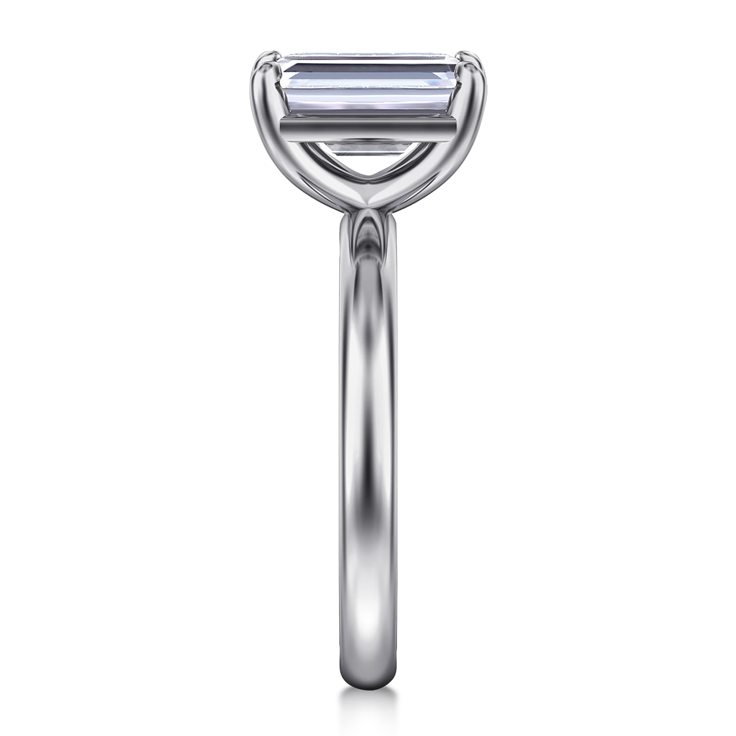 Unite - 14K White Gold Radiant Cut Solitaire Diamond Engagement Ring