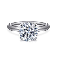 Unite - 14K White Gold Round Cut Solitaire Diamond Engagement Ring