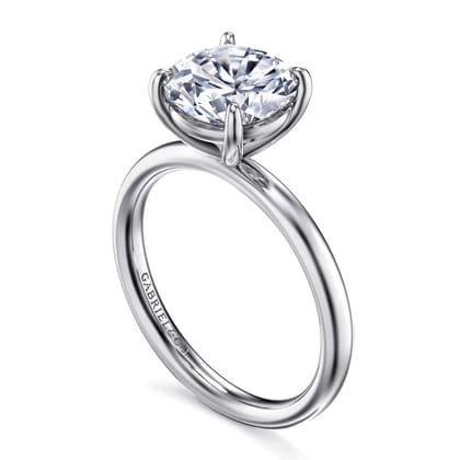 Unite - 14K White Gold Round Cut Solitaire Diamond Engagement Ring