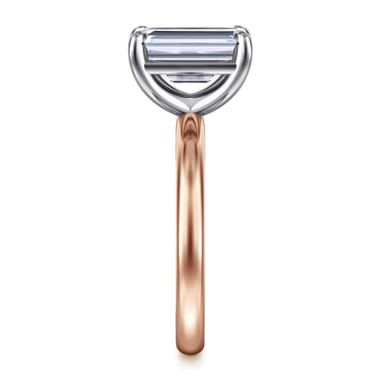 Unite - 14K White-Rose Gold Emerald Cut Solitaire Diamond Engagement Ring