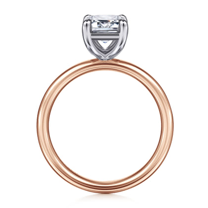 Unite - 14K White-Rose Gold Emerald Cut Solitaire Diamond Engagement Ring