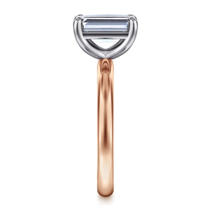 Unite - 14K White-Rose Gold Emerald Cut Solitaire Diamond Engagement Ring