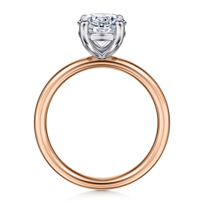 Unite - 14K White-Rose Gold Oval Solitaire Diamond Engagement Ring