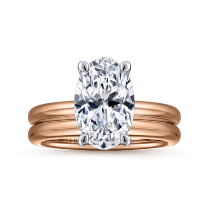 Unite - 14K White-Rose Gold Oval Solitaire Diamond Engagement Ring