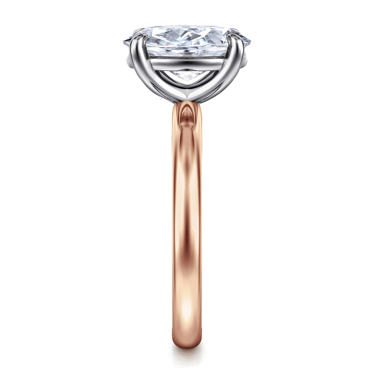 Unite - 14K White-Rose Gold Oval Solitaire Diamond Engagement Ring