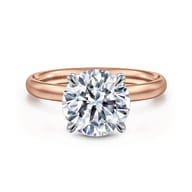 Unite - 14K White-Rose Gold Round Solitaire Diamond Engagement Ring