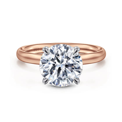 Unite - 14K White-Rose Gold Round Solitaire Diamond Engagement Ring